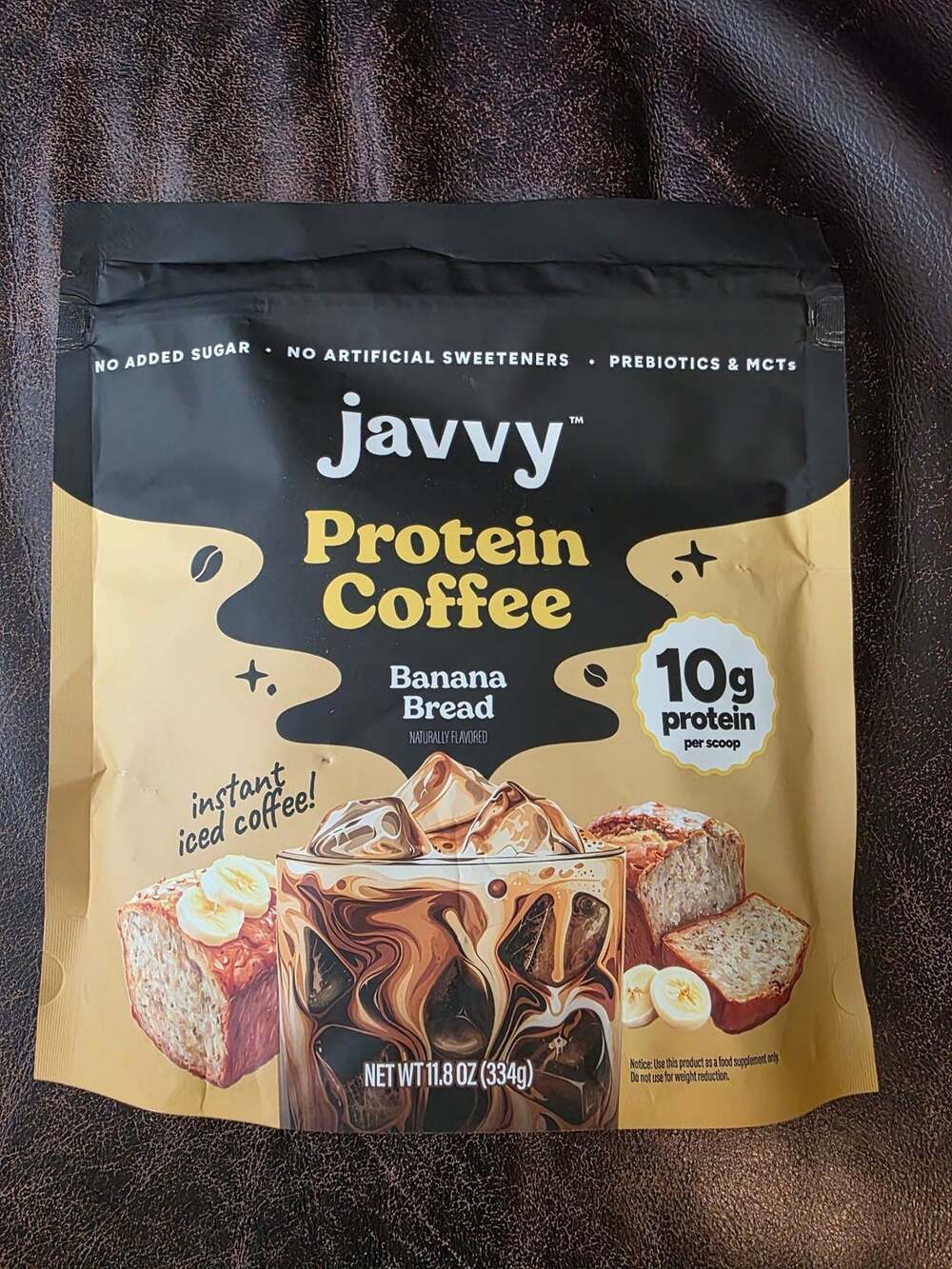 New Javvy Protein Coffee Banana Bread Flavor 11.8 Oz Instant Iced Coffee